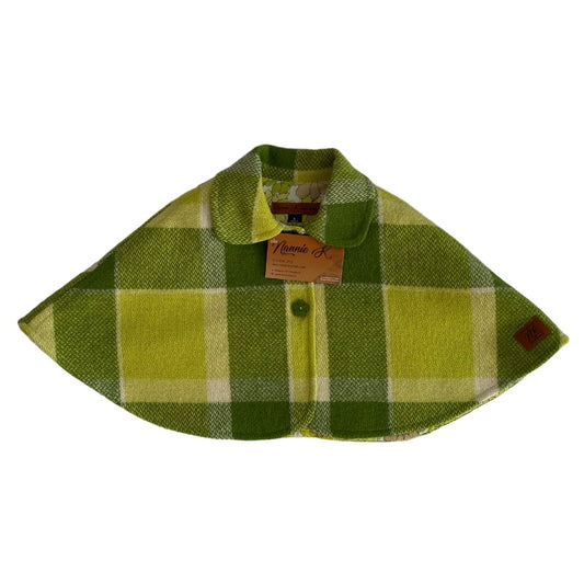 Woollen Cape Green with floral lining