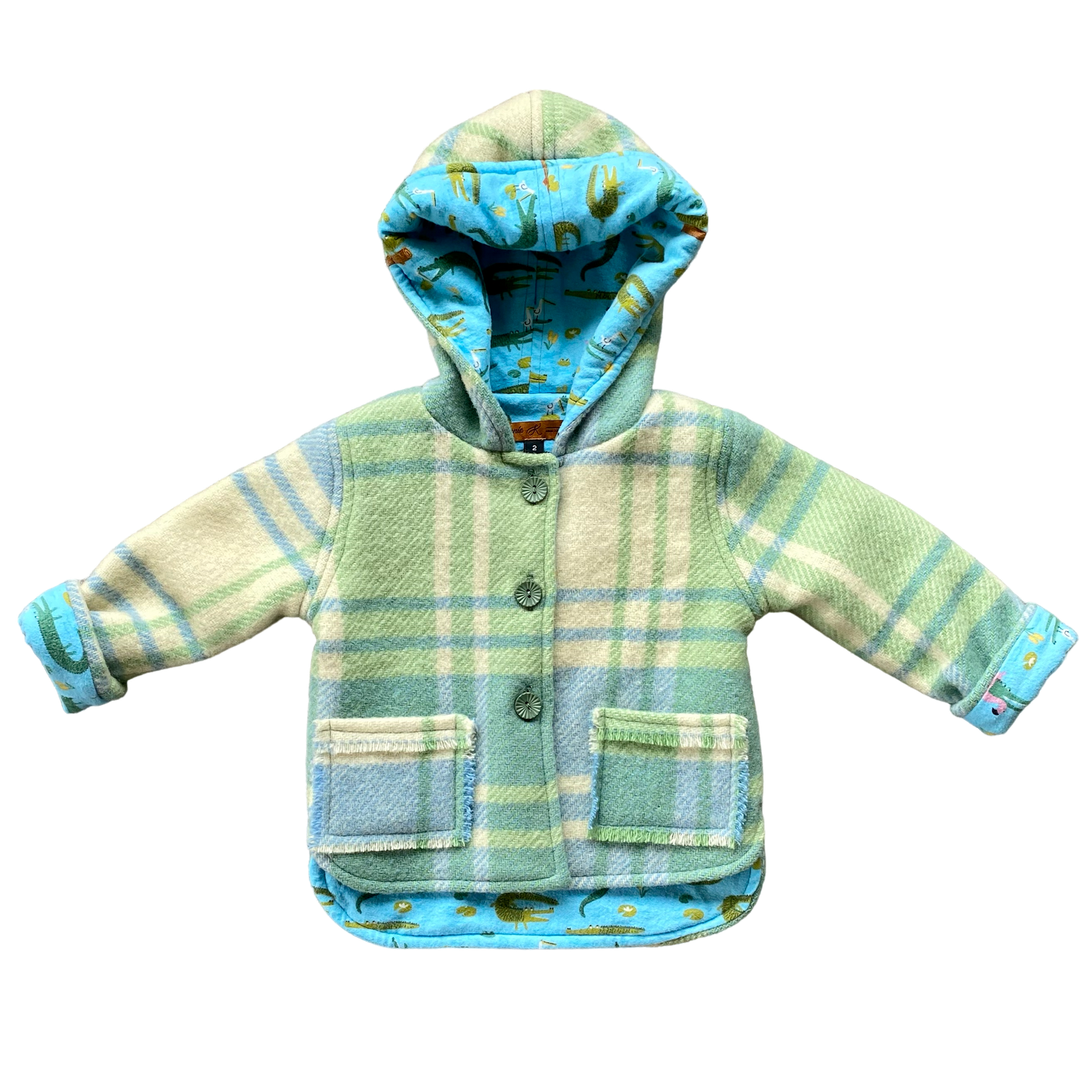 Woollen Jacket Blue & Green with Crocodiles