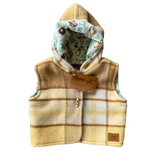 Woollen Baby Vest Neutral with Woodland Animals