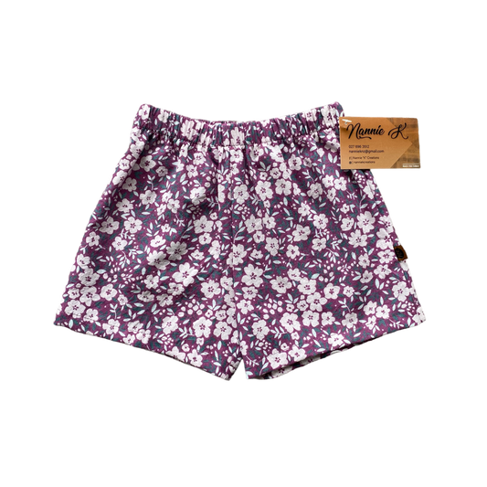 Purple & Pink Floral Shorts