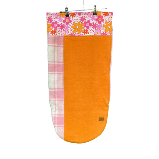 Stroller Bag Orange and Pink with Retro Floral