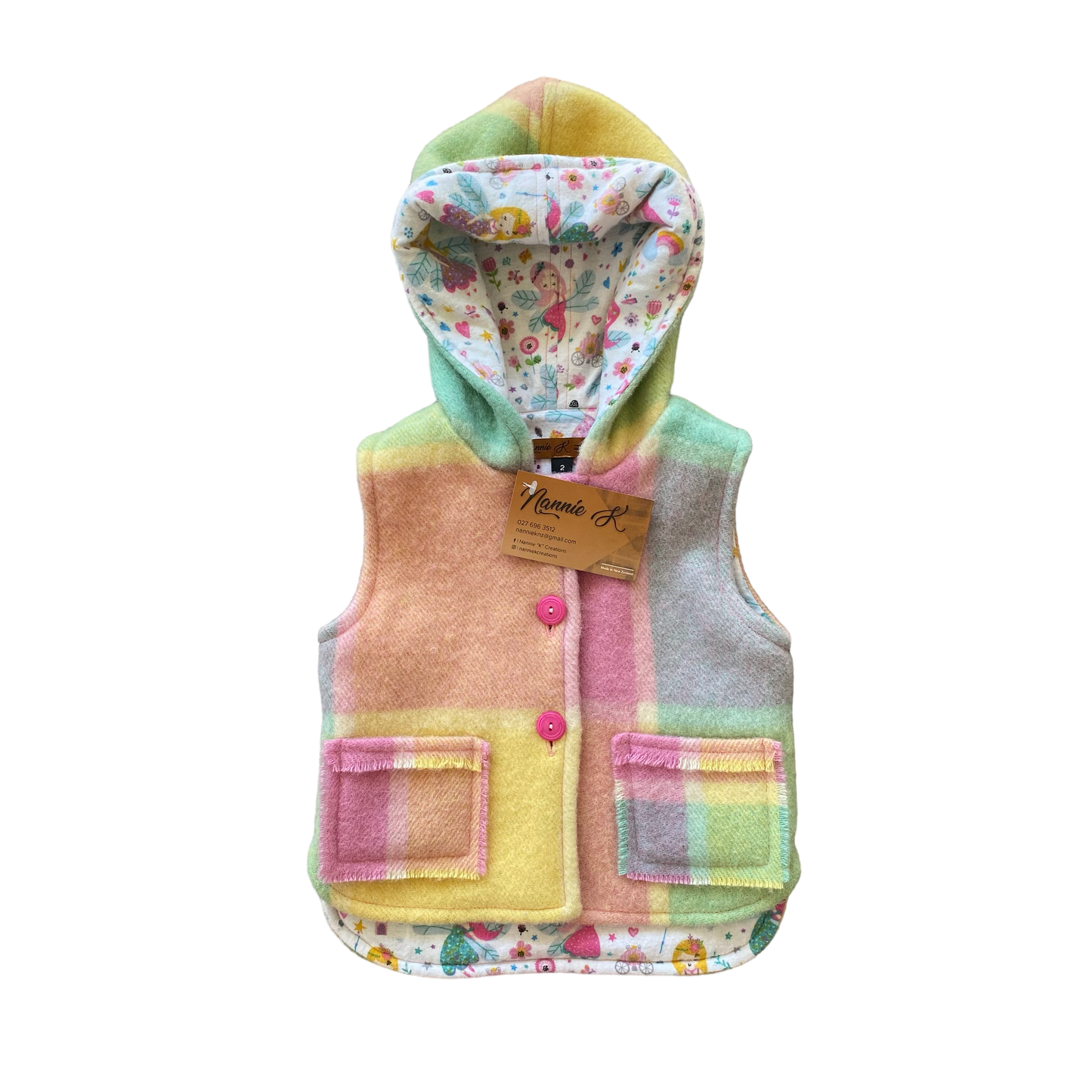 Woollen Vest Rainbow with Faires